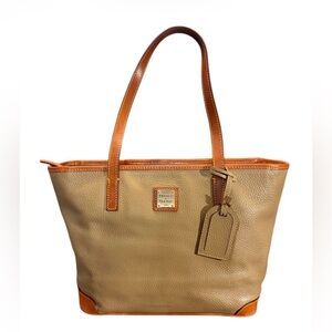 Dooney and Bourke Pebble Leather Tan Charleston Shopper Bag